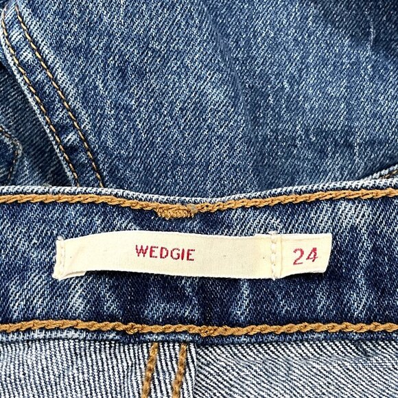 Levi's Jeans Womens 24x26 Blue Wedgie Straight Button Fly‎ High Rise Denim - Picture 8 of 13